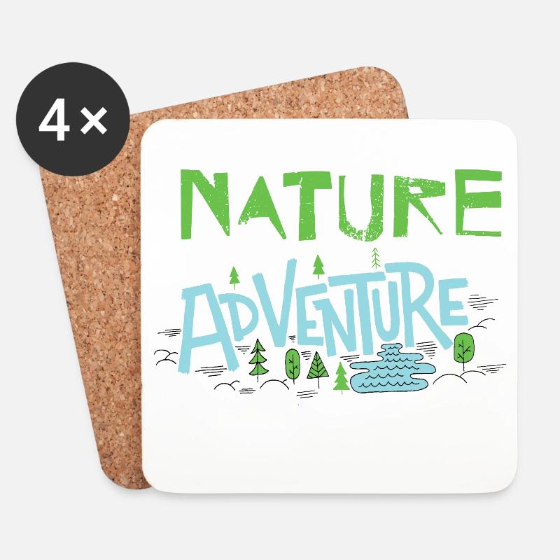 Nature Adventure - Untersetzer (4er-Set) - Weiß