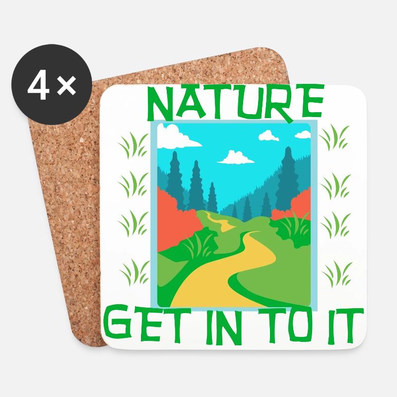 NATURE - Get in to it - Untersetzer (4er-Set) - Weiß