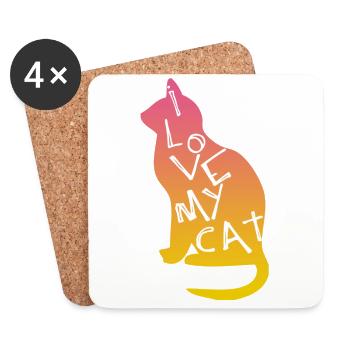 I love my cat - Untersetzer (4er-Set) - Weiß - Vorne