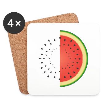 wassermelone - Untersetzer (4er-Set) - Weiß - Vorne