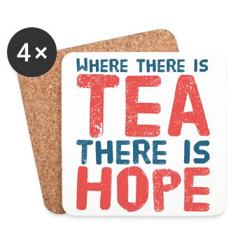 Tea Lover Shirt - Tee Liebhaber Geschenk - Untersetzer (4er-Set) - Weiß - Vorne