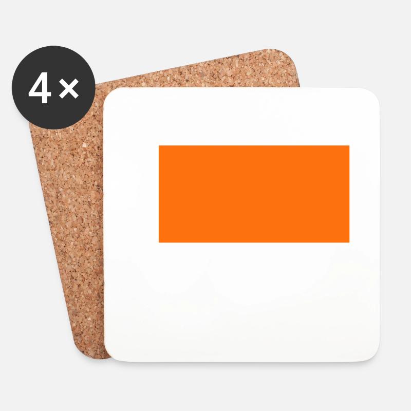Orange - Untersetzer (4er-Set) - Weiß