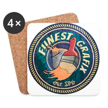 Fiinest Grafix - Retro Brush - Untersetzer (4er-Set) - Weiß - Vorne