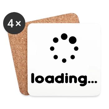 Bitte warten - Loading... - Untersetzer (4er-Set) - Weiß - Vorne