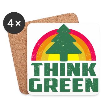 Tee-shirt Cool Think Green - Dessous de verre (lot de 4) - blanc - Devant