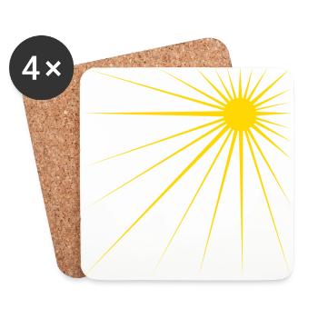 Sonne - Untersetzer (4er-Set) - Weiß - Vorne
