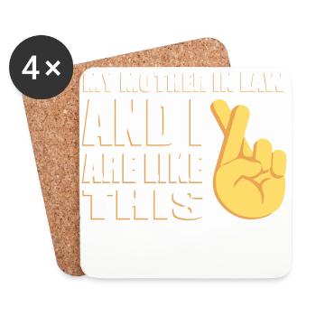 Cross fingers Mother-In-Law T-shirt - Untersetzer (4er-Set) - Weiß - Vorne