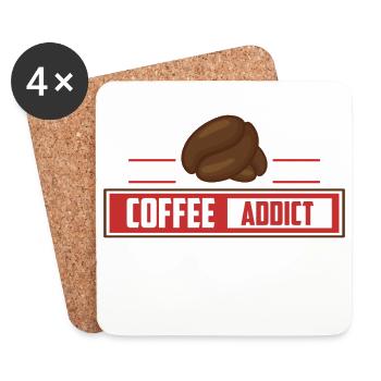 COFFEE ADICT - Untersetzer (4er-Set) - Weiß - Vorne
