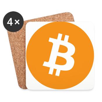 Bitcoin - Untersetzer (4er-Set) - Weiß - Vorne