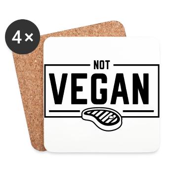 NOT VEGAN - Untersetzer (4er-Set) - Weiß - Vorne