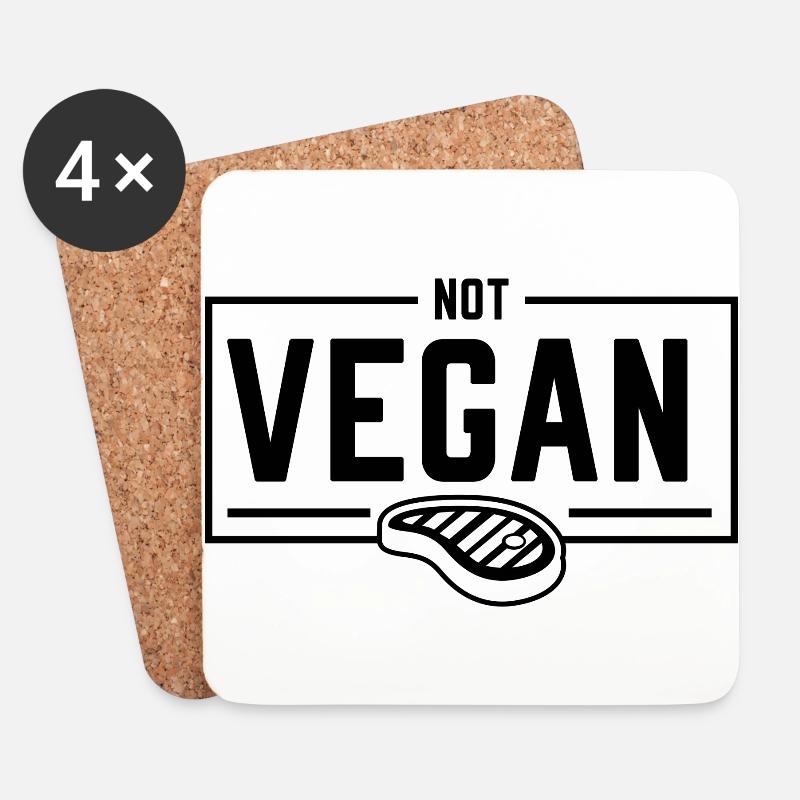 PAS VEGAN - Dessous de verre (lot de 4) - blanc