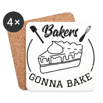 Backen Bäcker Bäckerin Kuchen Torte Geschenk idee - Untersetzer (4er-Set) - Weiß - Vorne