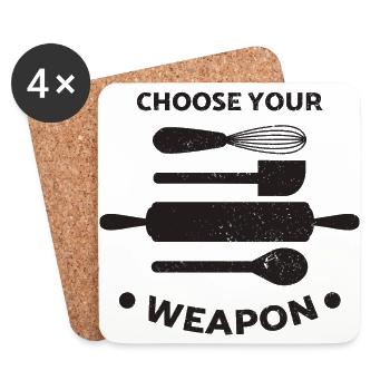 Backen Bäcker Geschenk idee Hobby Beruf - Untersetzer (4er-Set) - Weiß - Vorne