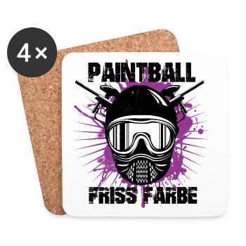 Paintball - Friss Farbe - Untersetzer (4er-Set) - Weiß - Vorne