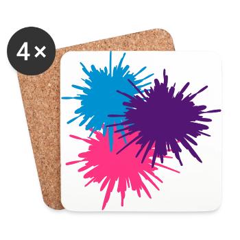 Splodge de peinture - Dessous de verre (lot de 4) - blanc - Devant