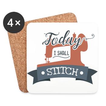 Sewing sewing machine tailor gift needle thread - Coasters (set of 4) - white - Front