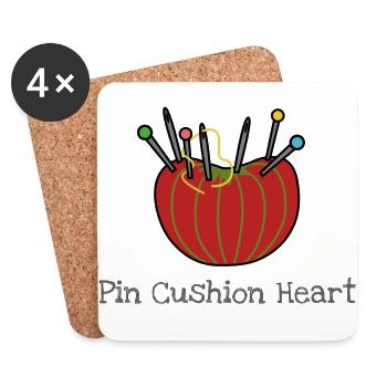Sewing needle pillow gift tailor heart profession - Coasters (set of 4) - white - Front