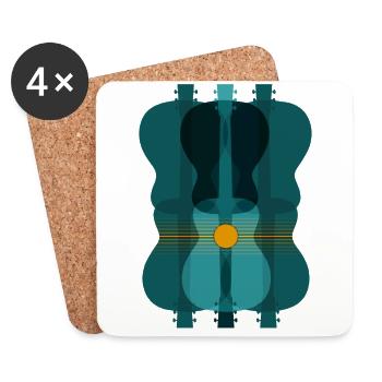 Acoustic guitars - Coasters (set of 4) - white - Front