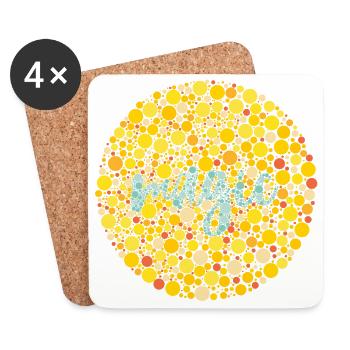 Test d'oeil magique - Dessous de verre (lot de 4) - blanc - Devant