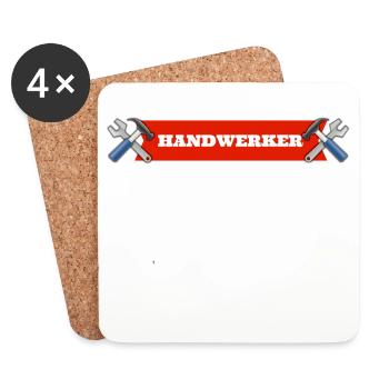 Handwerker macht keine Pausen Heimwerker Geschenk - Untersetzer (4er-Set) - Weiß - Vorne