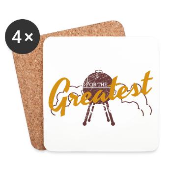 Grill grillen Sommer Geschenk Koch kochen Fleisch - Untersetzer (4er-Set) - Weiß - Vorne