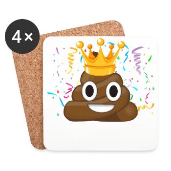 Its My Birthday Poop Emoticon - Dessous de verre (lot de 4) - blanc - Devant