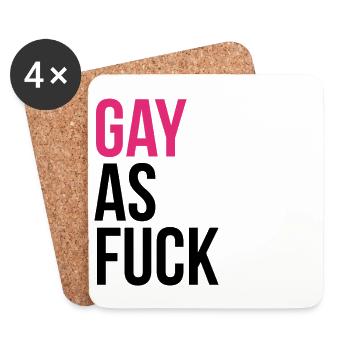 GAY comme f * ck - Dessous de verre (lot de 4) - blanc - Devant