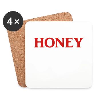 HONEY / HONIG - Untersetzer (4er-Set) - Weiß - Vorne