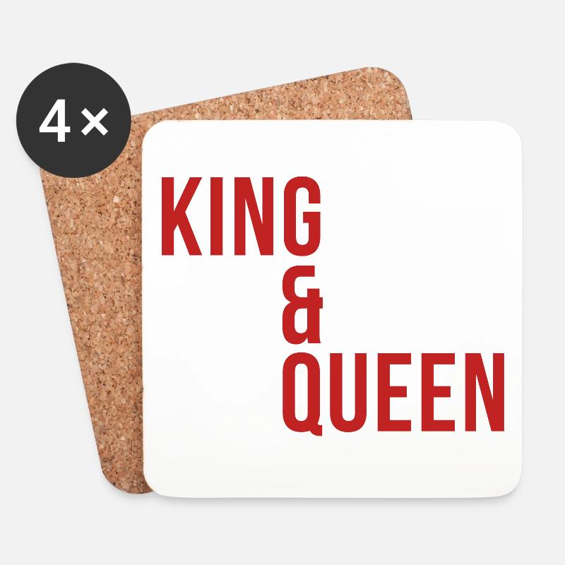 King & Queen - Untersetzer (4er-Set) - Weiß