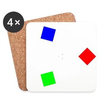 Art abstrait - Design rectangle coloré - Dessous de verre (lot de 4) - blanc - Devant