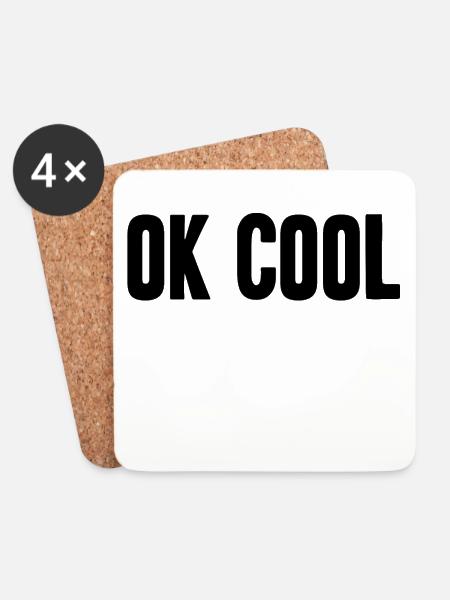 Ok cool Shirt yung englisch hurn coolness - Untersetzer (4er-Set) - Weiß