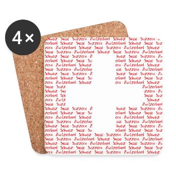 Schweiz Suisse Svizzera Zwitzerland Design - Untersetzer (4er-Set) - Weiß - Vorne