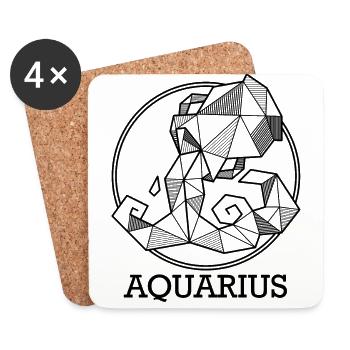 Zodiac Aquarius Gift Astro Aquarius - Coasters (set of 4) - white - Front