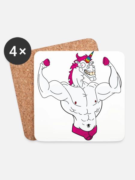 Horseinant the Unicorn - Coasters (set of 4) - white