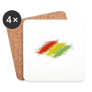 Rasta Scratches - Coasters (set of 4) - white - Front