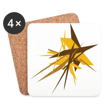 dekonstruktion, Minimal Design, Formen, Abstrakt - Untersetzer (4er-Set) - Weiß - Vorne