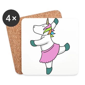 Ballett Einhorn Geschenk tanzen Sport Ballerina - Untersetzer (4er-Set) - Weiß - Vorne