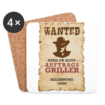ORDER GRILLER Grill Funny - Coasters (set of 4) - white - Front