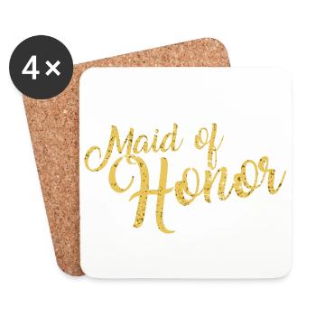 Maid Of Honor Bachelorette Party - Coasters (set of 4) - white - Front