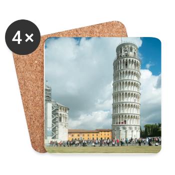 Leaning tower of Pisa Tuscany - Coasters (set of 4) - white - Front