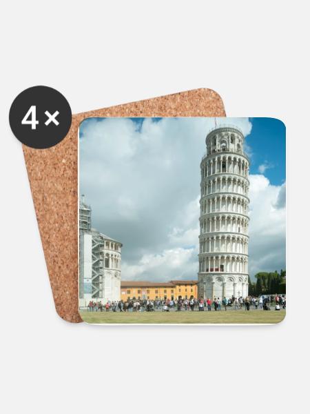 Leaning tower of Pisa Tuscany - Coasters (set of 4) - white