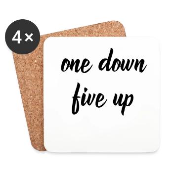 One Down Five Up design white - Coasters (set of 4) - white - Front