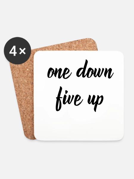One Down Five Up design white - Coasters (set of 4) - white