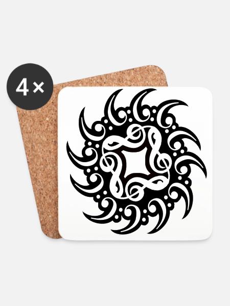 Two Clef Sun - Coasters (set of 4) - white