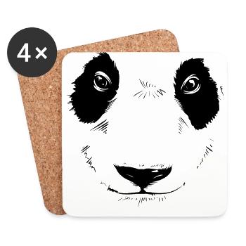Panda (Scary) - Untersetzer (4er-Set) - Weiß - Vorne