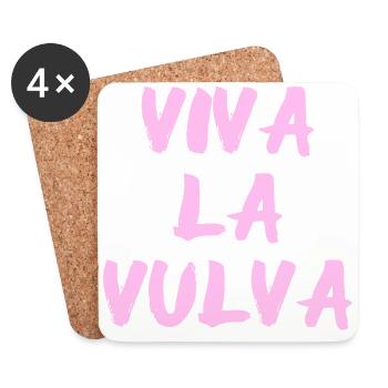 Viva la vulva! - Coasters (set of 4) - white - Front