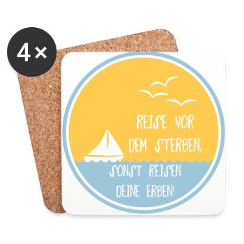 Reise vor dem Sterben Geschenk - Untersetzer (4er-Set) - Weiß - Vorne