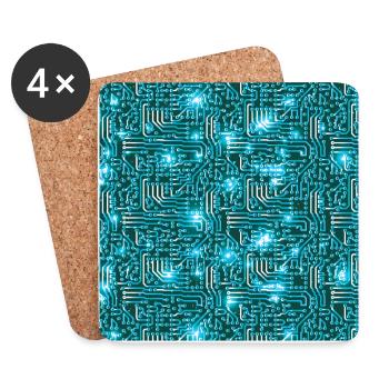 circuit board - Coasters (set of 4) - white - Front