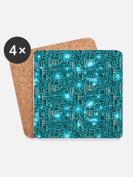 circuit board - Coasters (set of 4) - white