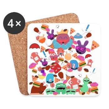 Little Monsters - Coasters (set of 4) - white - Front